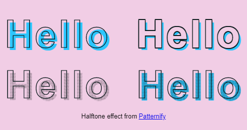 Halftone Text Shadow Effects