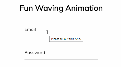 Input Field Label Wave Animation