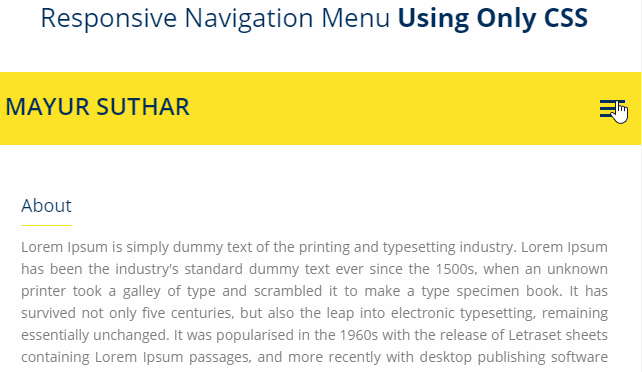 Responsive Navigation Menu Using Only CSS