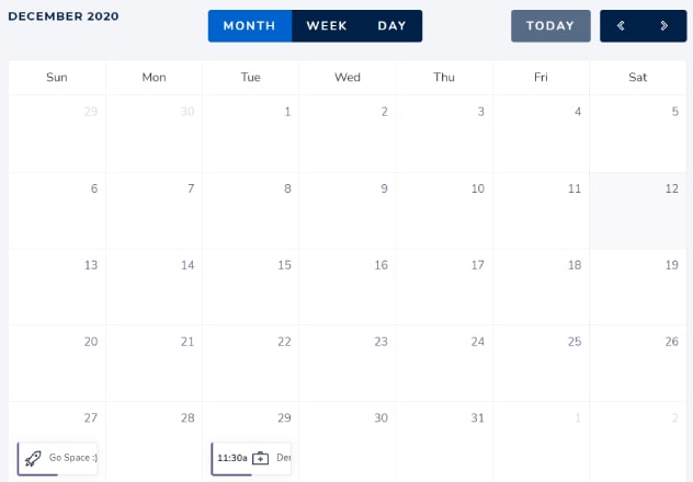 Bootstrap 4 calendar