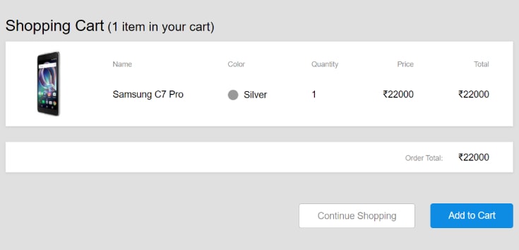 Bootstrap 4 shopping cart