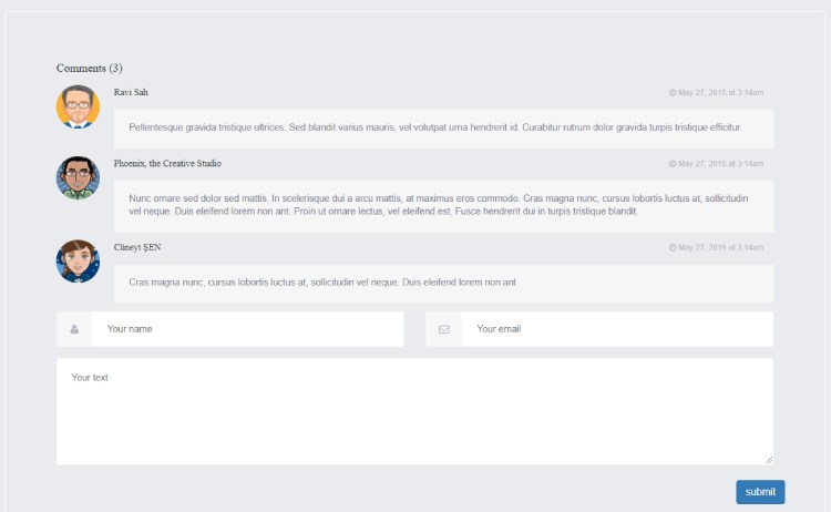 Bootstrap Blog Comments With Form