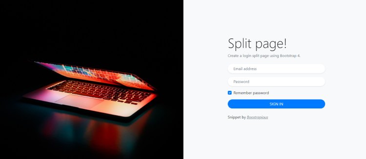 Bootstrap login split-page
