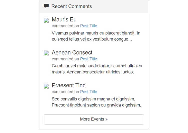 Bootstrap Recent Comments Widget