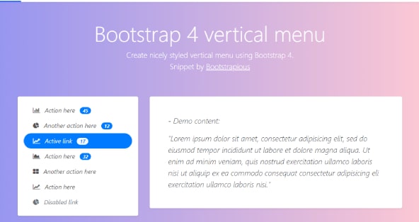 Bootstrap vertical menu