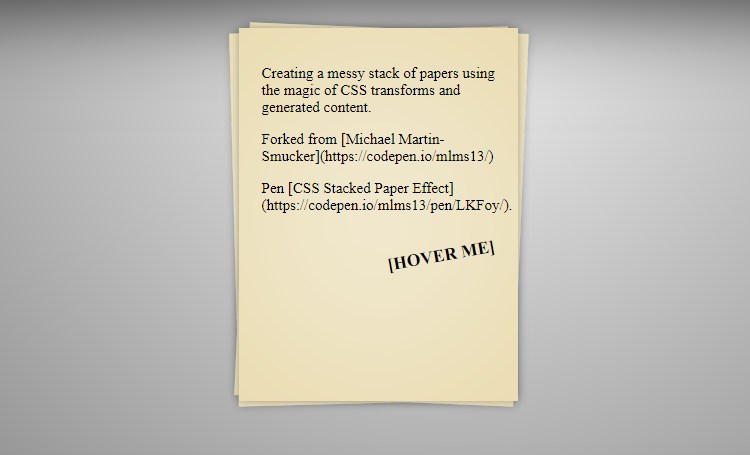 CSS Stacked Paper Effect