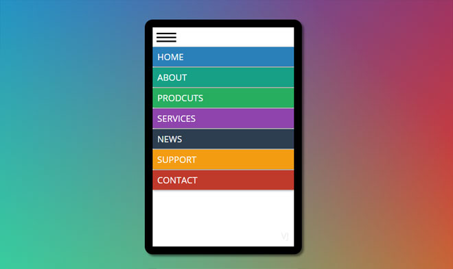 jQuery CSS Mobile Menu