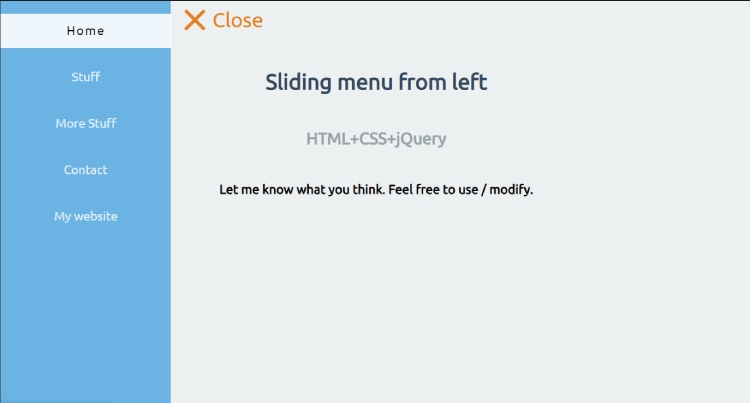 jQuery Sliding Menu