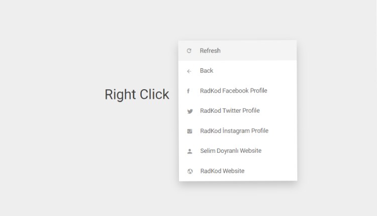 Material Design Context Menu