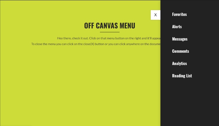 off canvas menu