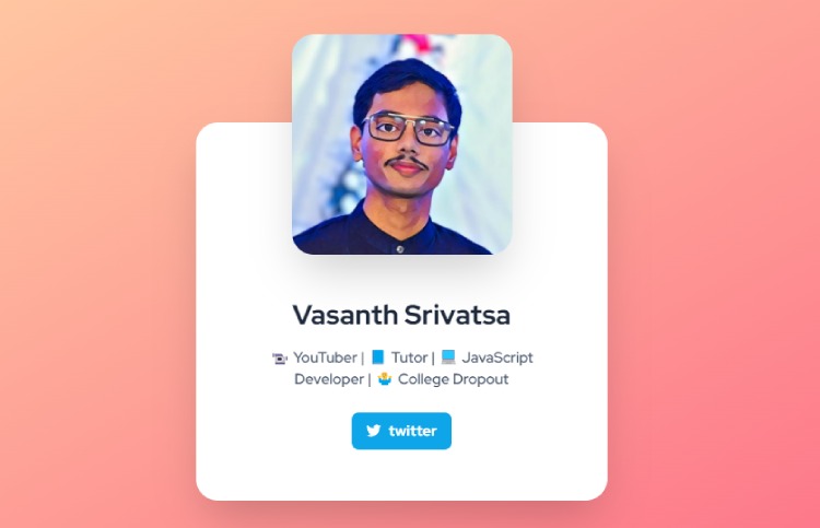 Profile card design using Tailwind CSS