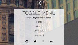 Toggle Menu using CSS Javascript